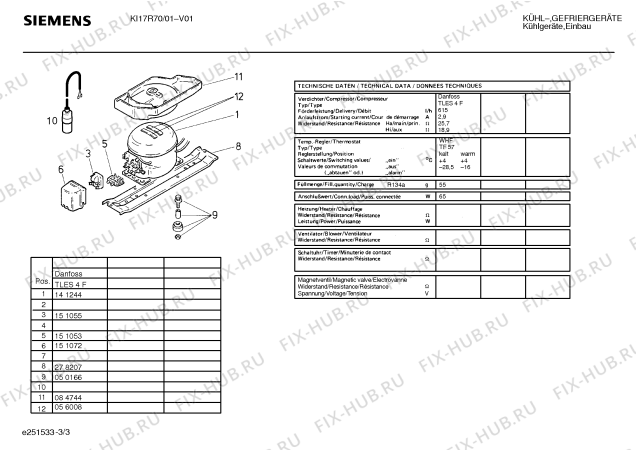 Схема №1 KI17R71 с изображением Инструкция по эксплуатации для холодильника Siemens 00517266