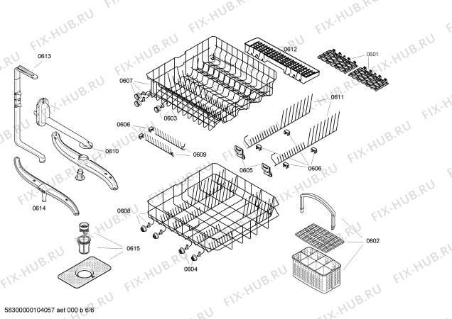 Взрыв-схема посудомоечной машины Bosch SGS53E32EU - Схема узла 06