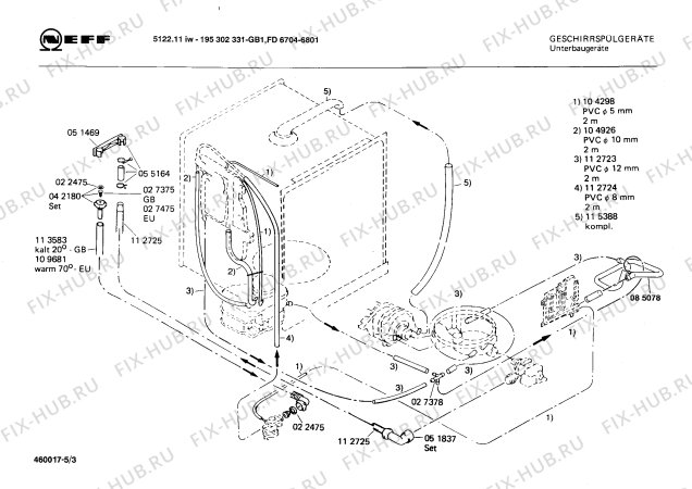 Схема №1 195302331 5122.11IW с изображением Панель для посудомойки Bosch 00117708