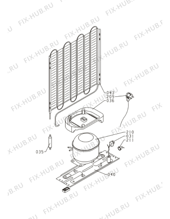 Взрыв-схема холодильника Zanussi ZRT12VB - Схема узла Cooling system 017