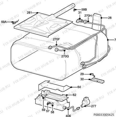 Взрыв-схема плиты (духовки) Zanussi Electrolux ZKG6010WN - Схема узла H10 Grill cavity assy