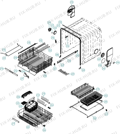 Взрыв-схема посудомоечной машины Asko D5253 FS TDE TW   -SS FS Soft (339708, DW70.3) - Схема узла 02