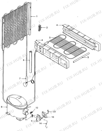 Взрыв-схема холодильника Zanussi Z12G - Схема узла Cooling system 017