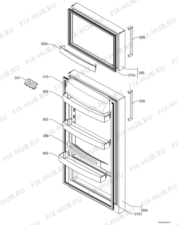 Взрыв-схема холодильника Ikea FFC323/78R 30162519 - Схема узла Door 003