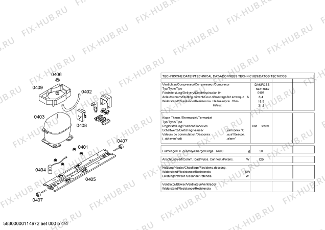 Взрыв-схема холодильника Siemens KG34UF3EU - Схема узла 04