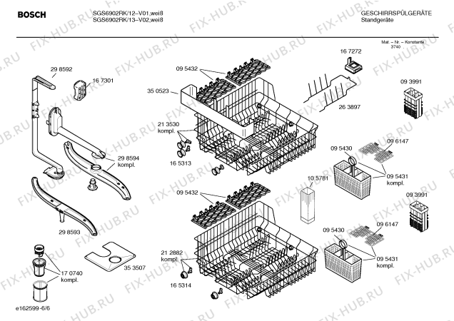 Схема №1 SGS6902RK с изображением Инструкция по эксплуатации для посудомоечной машины Bosch 00521430