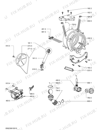 Схема №1 AWO/C 61400 с изображением Обшивка для стиральной машины Whirlpool 481010418504