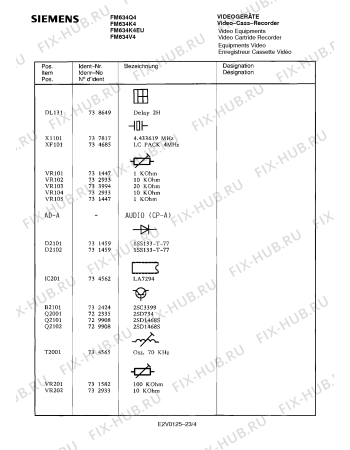 Взрыв-схема видеотехники Siemens FM634K4 - Схема узла 05