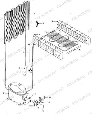 Взрыв-схема холодильника Zanussi DR43LGA - Схема узла Cooling system 017