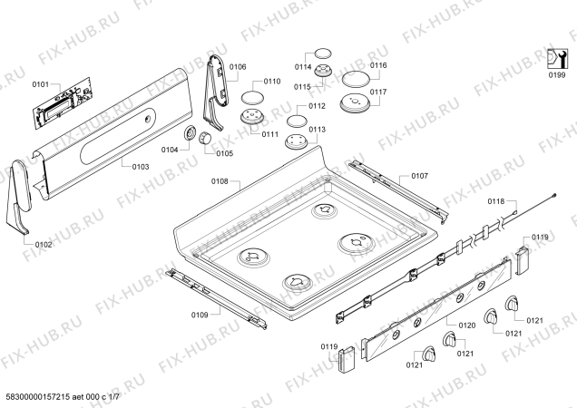 Схема №1 HGS7052UC с изображением Силовой модуль для электропечи Bosch 00657861