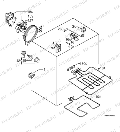 Взрыв-схема плиты (духовки) Corbero HB4000P - Схема узла Electrical equipment 268