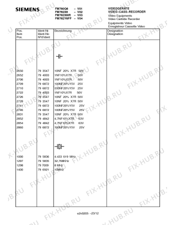 Схема №3 FM762Y6FF с изображением Инструкция по эксплуатации для телевизора Siemens 00531332