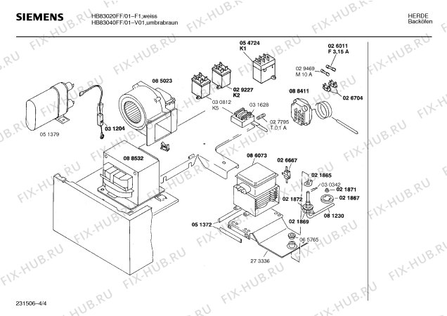 Взрыв-схема плиты (духовки) Siemens HB83040FF - Схема узла 04