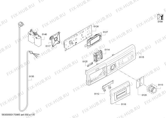 Схема №2 WAY24840TR HomeProfessional Ak#II# Dozaj Sistemi с изображением Дисплейный модуль запрограммирован для стиральной машины Bosch 11011123