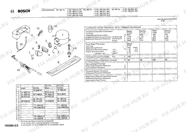 Взрыв-схема холодильника Bosch 0701184510 KS180TG - Схема узла 02