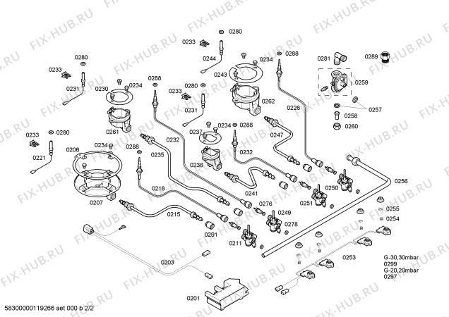 Взрыв-схема плиты (духовки) Bosch PCK755FAU - Схема узла 02