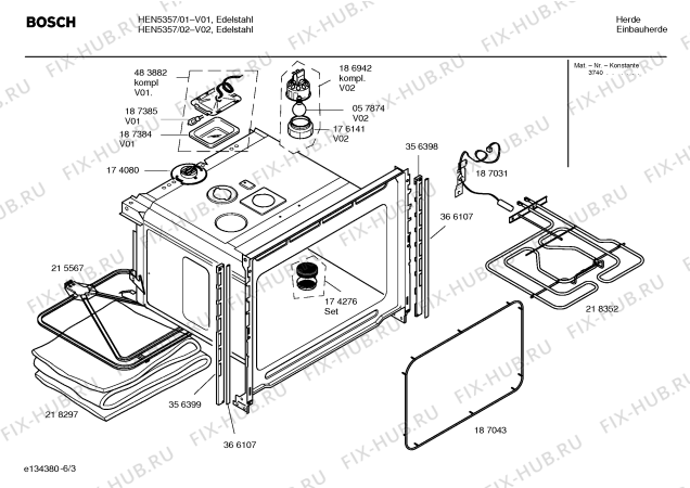 Взрыв-схема плиты (духовки) Bosch HEN5357 - Схема узла 03