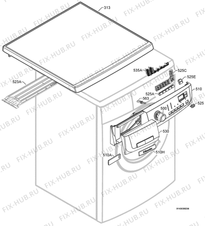 Взрыв-схема стиральной машины Electrolux EWF10470S - Схема узла Command panel 037