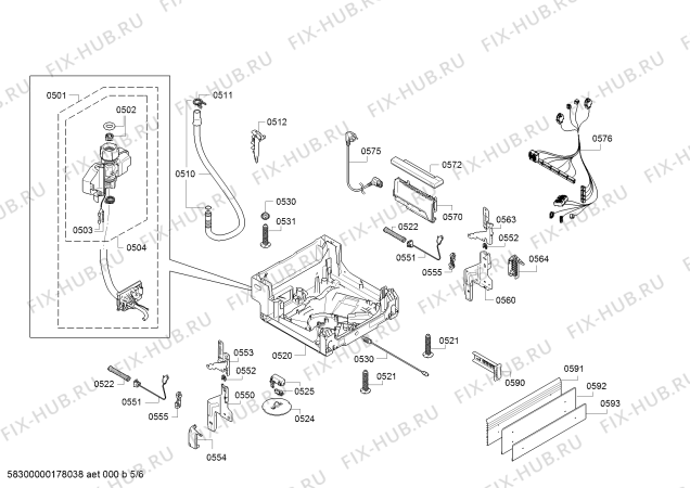 Схема №1 SPUCY43M20 с изображением Силовой модуль запрограммированный для посудомойки Bosch 00755314