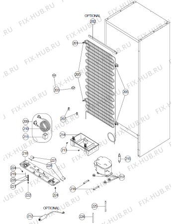 Взрыв-схема холодильника Upo RF33211 (377464, HZS35664) - Схема узла 04
