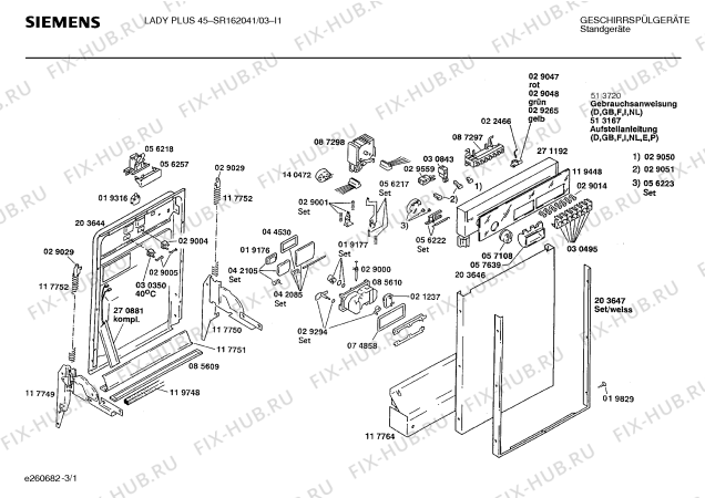 Схема №1 SR160300 с изображением Столешница для посудомоечной машины Siemens 00203670
