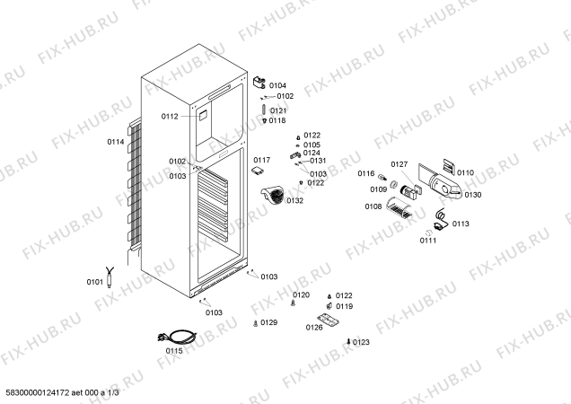 Схема №1 KD42VX10 с изображением Дверь для холодильной камеры Siemens 00245331