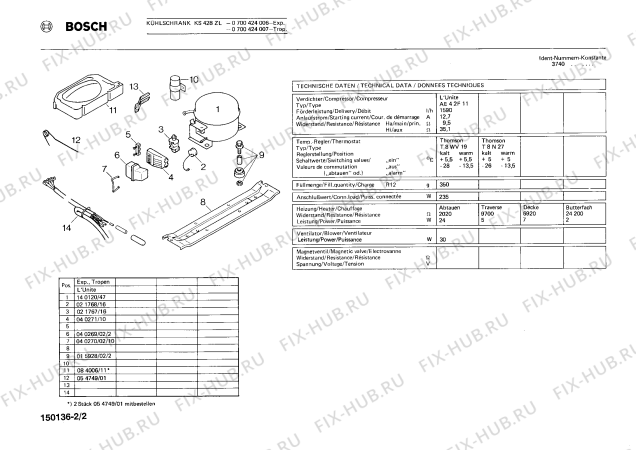 Схема №1 0700424011 KSZ 4200 с изображением Планка для холодильника Siemens 00081184