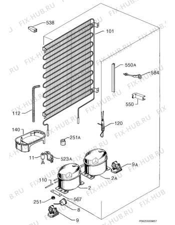 Взрыв-схема холодильника Electrolux ER7627B - Схема узла Cooling system 017