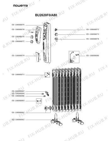 Схема №1 BU2620F0/A80 с изображением Декоративная панель для электрообогревателя Rowenta CS-10000078