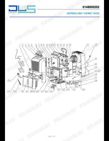 Схема №1 DG 50 с изображением Электромагнитное устройство для электроувлажнителя воздуха DELONGHI GR4311024701