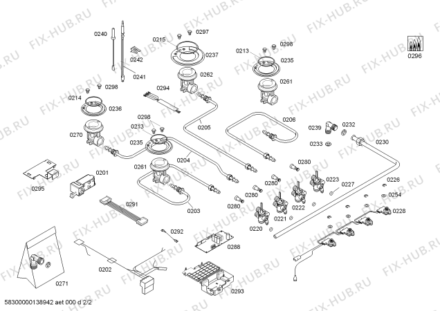 Взрыв-схема плиты (духовки) Bosch PRP626F70E ENC.PRP626F70E 4G C60F FLAME IH5 BOSCH - Схема узла 02