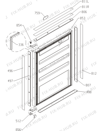 Схема №1 ZIBI240PII (100776, HTFP1261) с изображением Дверка для холодильной камеры Gorenje 472349