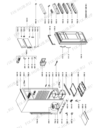 Схема №1 KVE 1432/A/BR-LH с изображением Рамка для холодильника Whirlpool 481245088075
