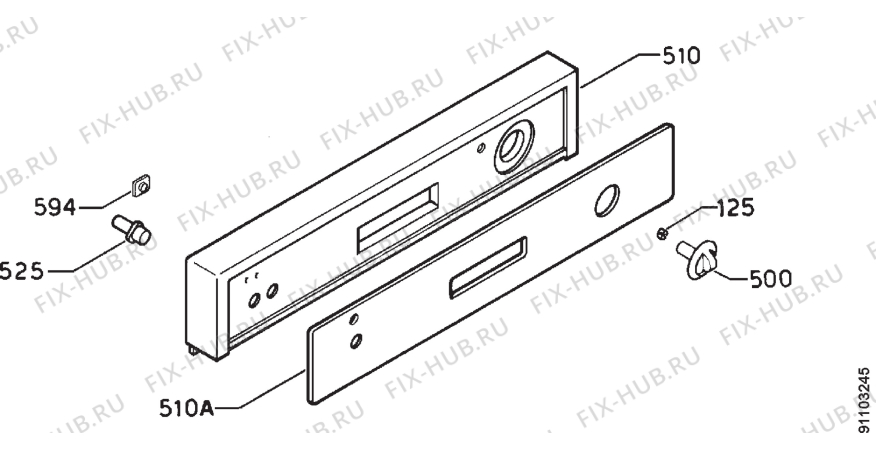 Взрыв-схема посудомоечной машины Husqvarna Electrolux QB121W - Схема узла Command panel 037