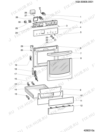 Схема №1 CE6VP6AU (F043047) с изображением Руководство для плиты (духовки) Indesit C00196664