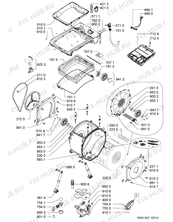 Схема №1 AWE 9530 с изображением Блок управления для стиралки Whirlpool 481075165146