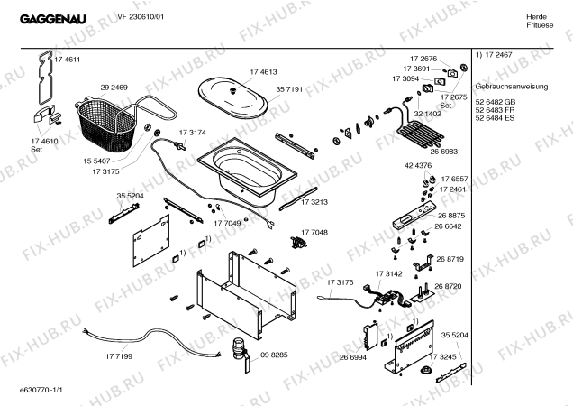 Схема №1 VF230610 с изображением Панель управления для электропечи Bosch 00268875