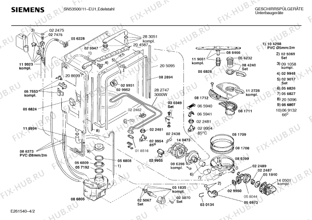 Схема №1 SN53500 с изображением Переключатель для посудомоечной машины Siemens 00066194