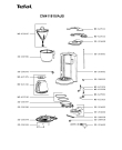 Схема №1 CM411810/AJB с изображением Часть корпуса для кофеварки (кофемашины) Tefal SS-201602