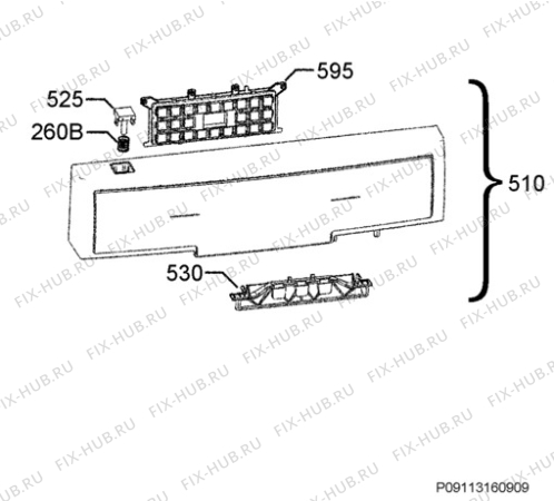 Взрыв-схема посудомоечной машины Rex Electrolux RSF6705ROW - Схема узла Command panel 037