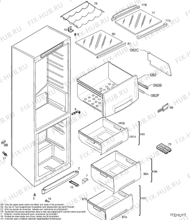 Взрыв-схема холодильника Electrolux ERB8642 - Схема узла Housing 001