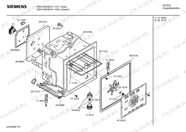 Взрыв-схема плиты (духовки) Siemens HB91566GB - Схема узла 04