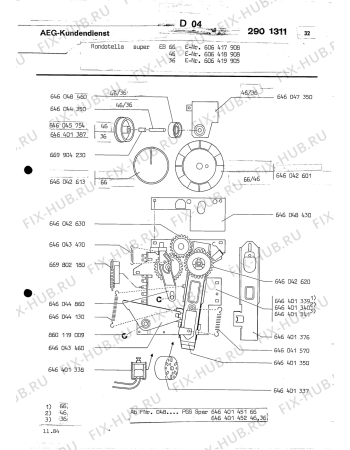 Взрыв-схема посудомоечной машины Rondo (N Rn) RONDOTELLA S 46 EB - Схема узла Section1