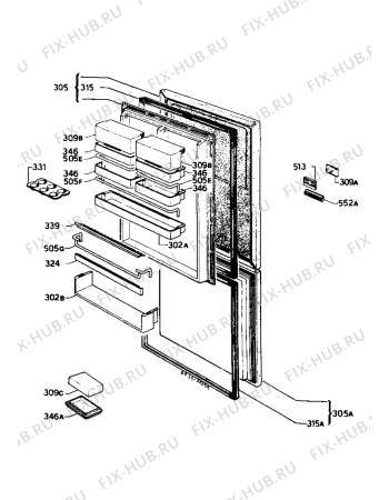Взрыв-схема холодильника Electrolux RBE305FF - Схема узла Refrigerator door
