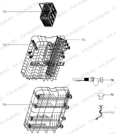 Взрыв-схема посудомоечной машины Gorenje GV53110 (552961, WQP8-GDFI1) - Схема узла 07
