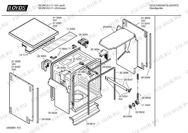 Схема №2 SF2HNH2 Art. 583375 с изображением Боковая часть корпуса для посудомойки Bosch 00216240