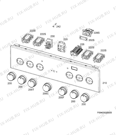 Взрыв-схема плиты (духовки) Electrolux EKC952903X - Схема узла Command panel 037