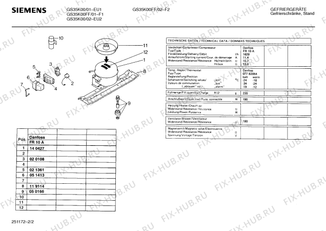 Взрыв-схема холодильника Siemens GS35K00FF - Схема узла 02