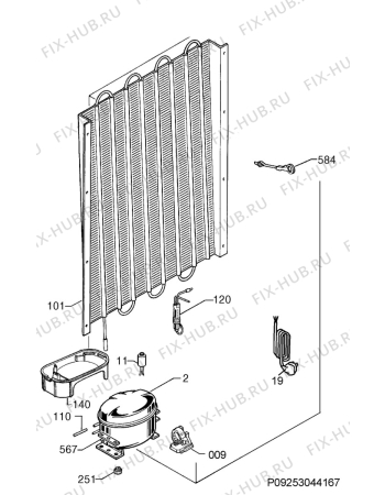 Взрыв-схема холодильника Zanussi ZBT20420SA - Схема узла Cooling system 017