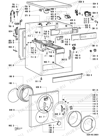 Схема №1 AWV 465 с изображением Рукоятка для стиральной машины Whirlpool 481249878082